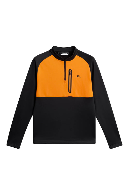 J.Lindeberg Adam 1/4 Midlayer (Black/Orange)