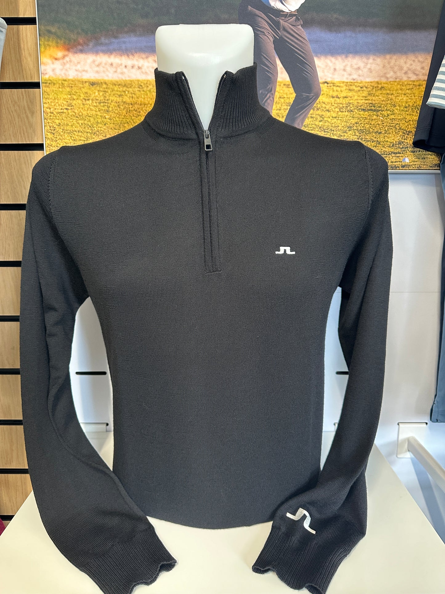 J. Lindeberg Kian 1/4 Zip Sweater (Black)