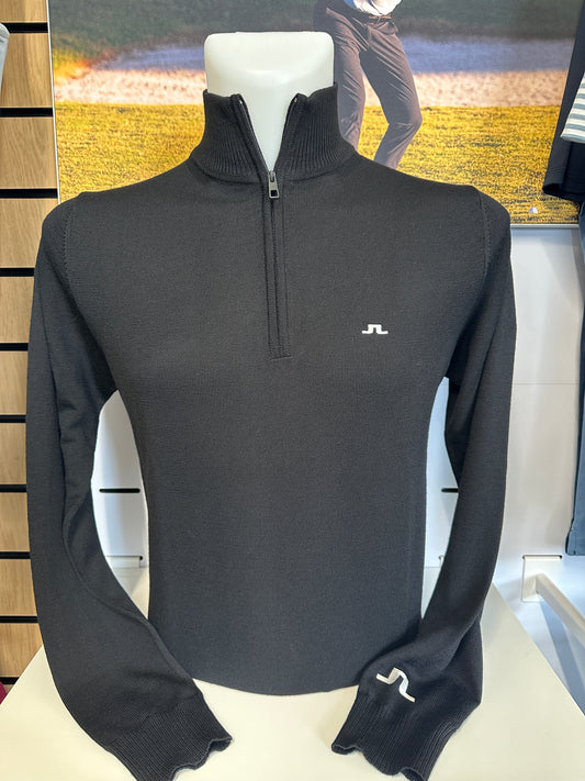 J. Lindeberg Kian 1/4 Zip Sweater (Black)